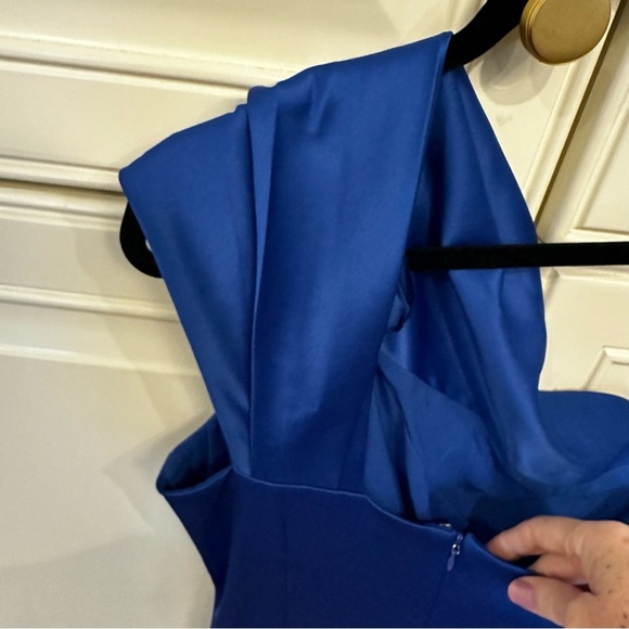 Eliza J Women’s Draped One Shoulder Royal Blue Jewel Rhinestone Cocktail Dress 6 - Picture 11 of 12